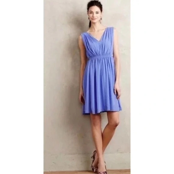 HD in Paris Periwinkle Empire Waist Sleeveless Lavender Purple Dress Size 6​​​ - Picture 3 of 16